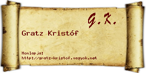 Gratz Kristóf névjegykártya